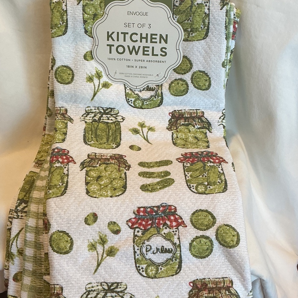 Pickle Kitchen Towels - Set of 3